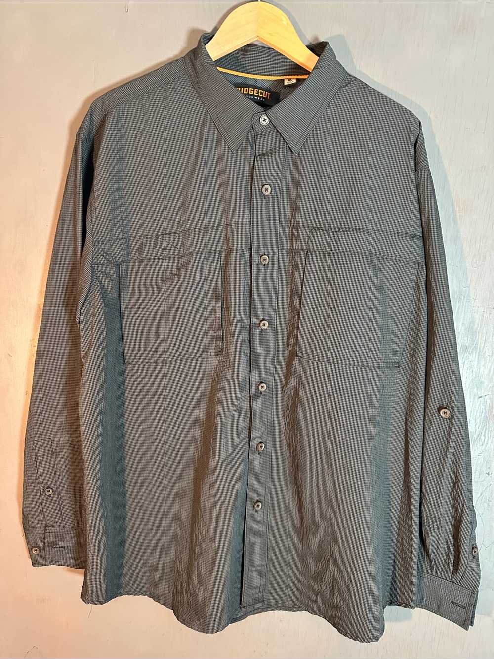 Bridgecut Lightweight Gray Button-Front Shirt Jacket